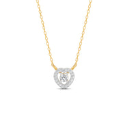 0.17 Ct Round Cut Moissanite Women's Heart Necklace Pendant 14K Gold Plated